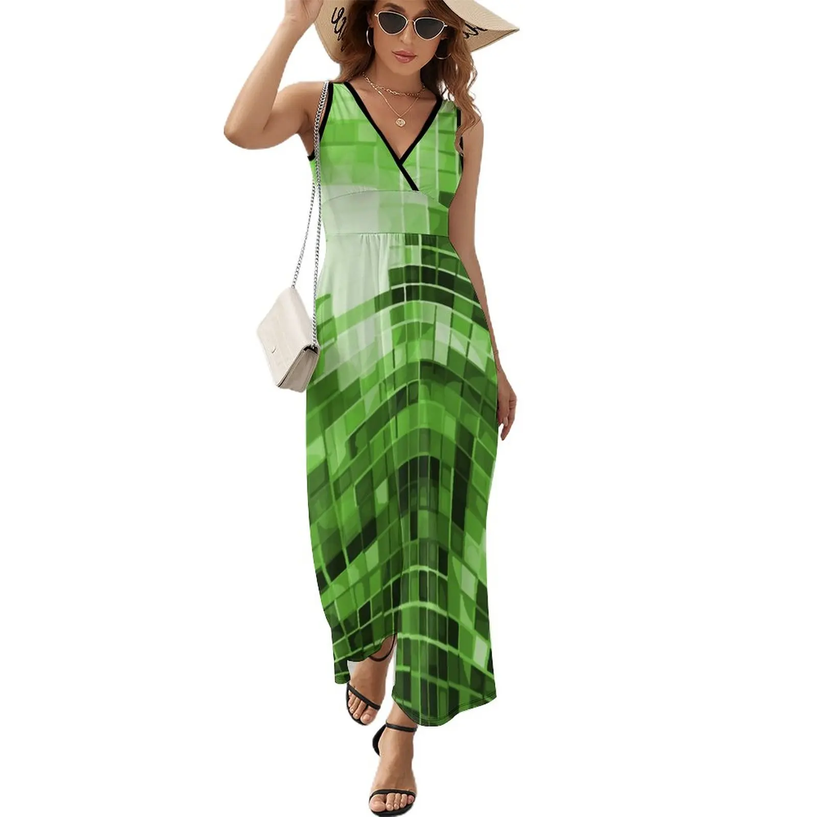 

Green Disco Ball Pattern Sleeveless Dress evening dress summer woman dress 2023 women's summer jumpsuit
