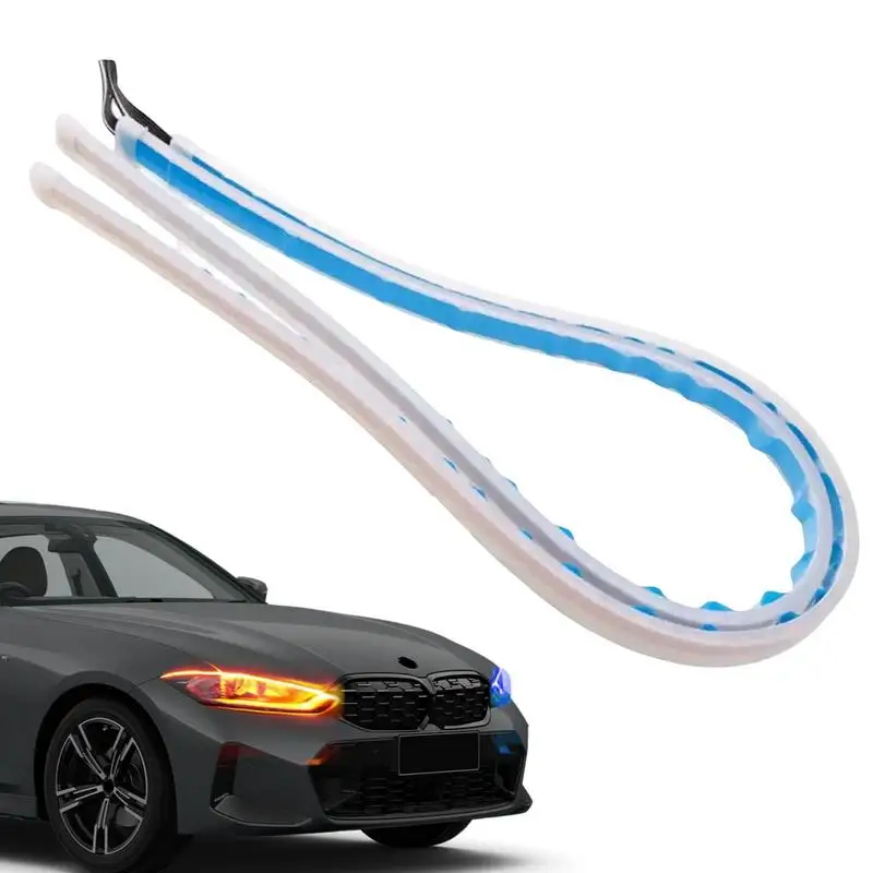 

Light Strips For Car 2 Pieces Car Exterior Flexible Light Guide Strip Headlight Strips Car LED Light Daytime Running Light Strip