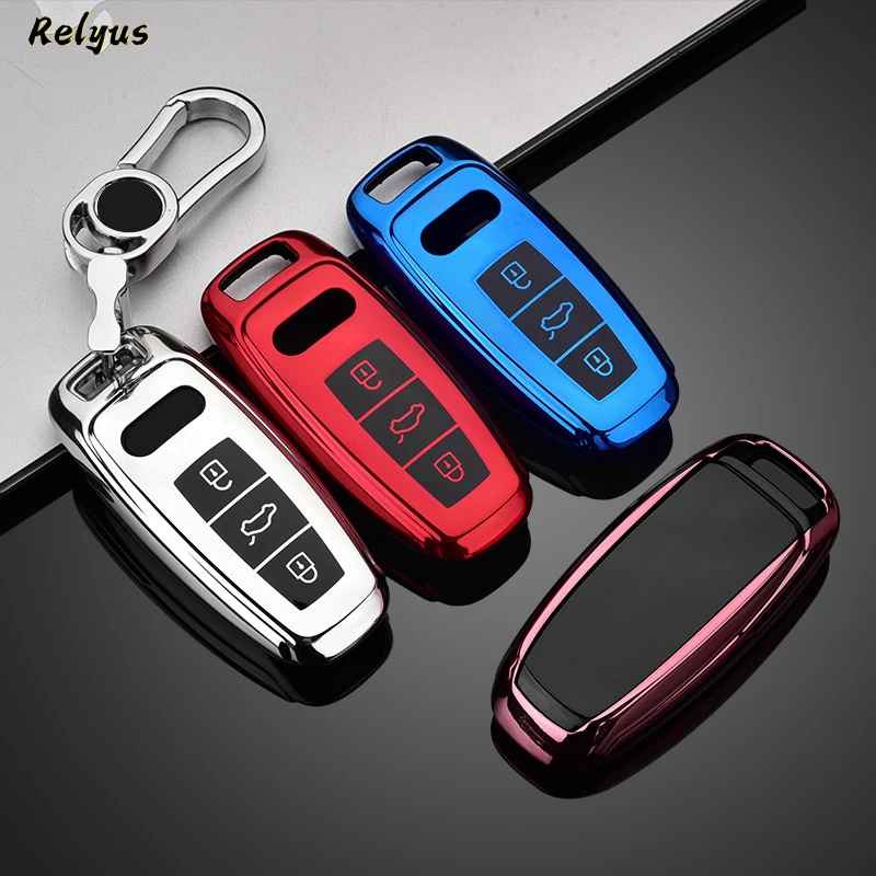 

TPU Car Remote Key Case Cover Fob for Audi A3 A4 B9 A6 A7 4K A8 E-tron Q5 Q8 C8 D5 SQ8 Protector Shell Keyless Auto Accessories
