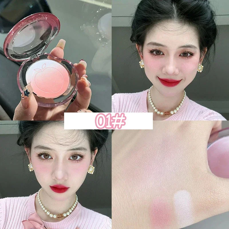 Peach Pink Blusher Matte Purple Cheek Tint Blush Makeup Lasting Brighten Facial Silky Smoothness Rouge Powder Palette Cosmetics 3