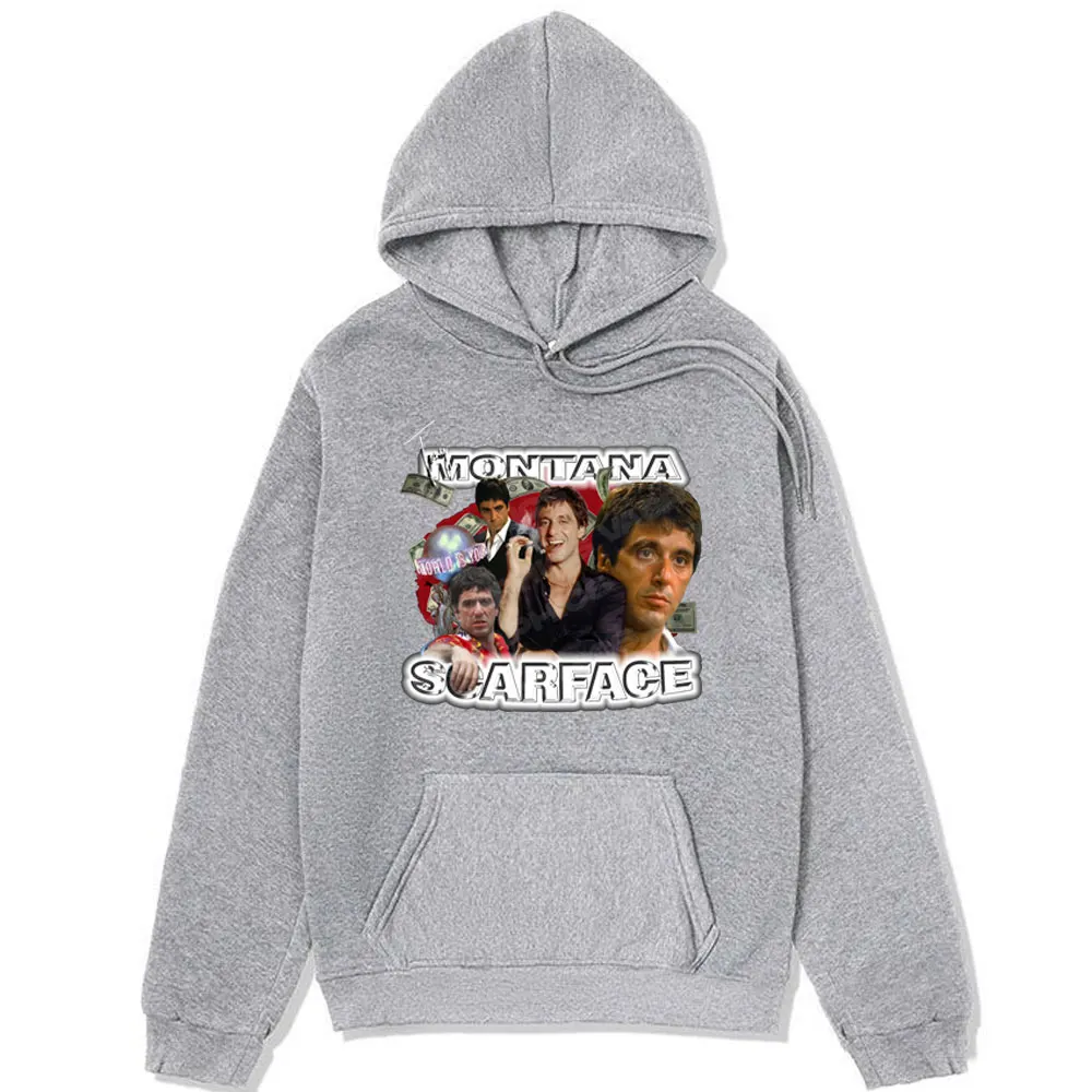 Movie Scarface Tony Montana Graphic Print Hoodie Mel Fashion Oversized Cotton Fleece Sweatshirt Men Women's Long-sleeved Hoodies