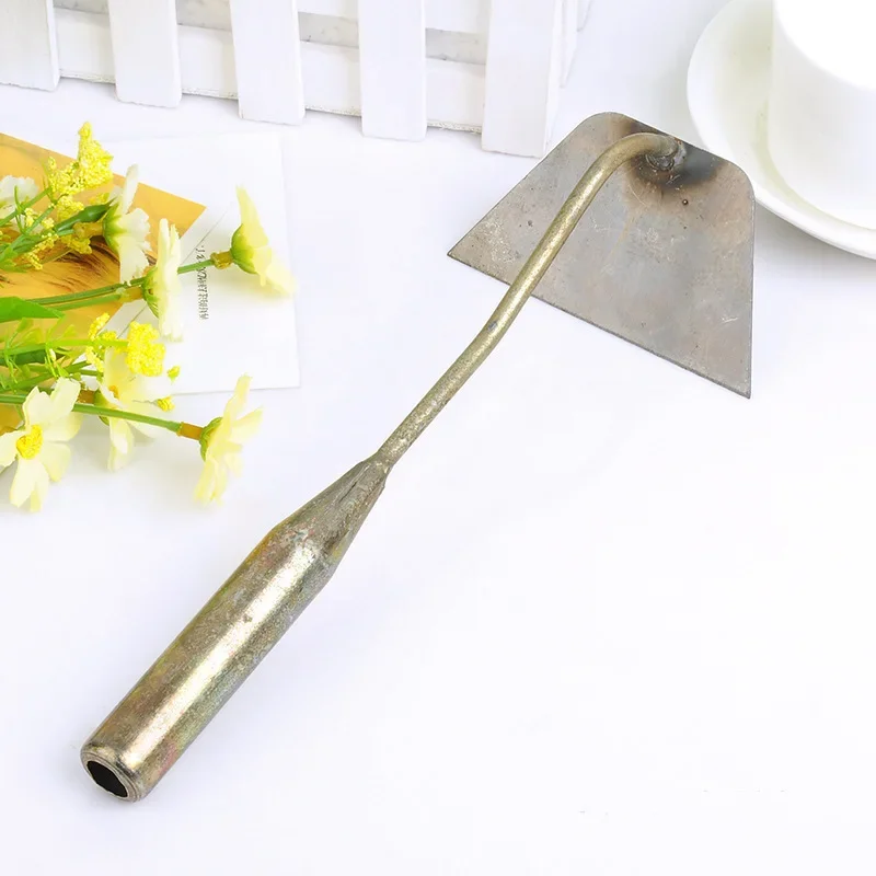 Iron Art Hoe Household Gardening Hardware Tools Iron Flat Hoe Agricultural Tool Yellow Handle Farm Tools