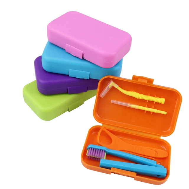Dental Cleaning Care Kits Oral Care Brush Orthodontic Kits Tongue Scraper Interdental Brush Travel Portable Case Clean Hygiene 2