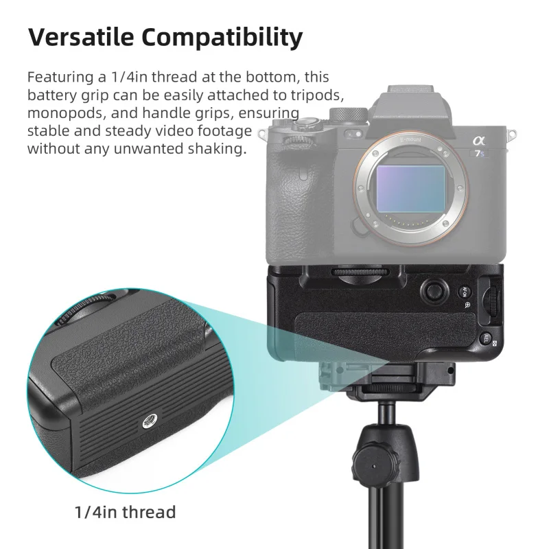 VG-C4EM Vertical Battery Grip Holder with Dual Battery Slots for Sony A9Ⅱ/ A7R4/ A7M4/ A7RM4/ A1/ A7SⅢ/ A7RⅣ/ A7RV/ A7RMV camera battery handle grip