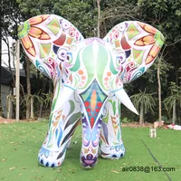 Colorful Giant Inflatable Elephant With Led Lights Large Inflatable Animal Cartoon For Outdoor Advertising Parade Events Decor 2