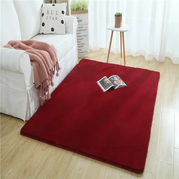 thumbnail image 1 of Alfombra de pelo de conejo de imitación, manta de cama para dormitorio, alfombra gruesa y densa para sala de estar, mesa de café, alfombra antipelo de conejo, 1 of 5