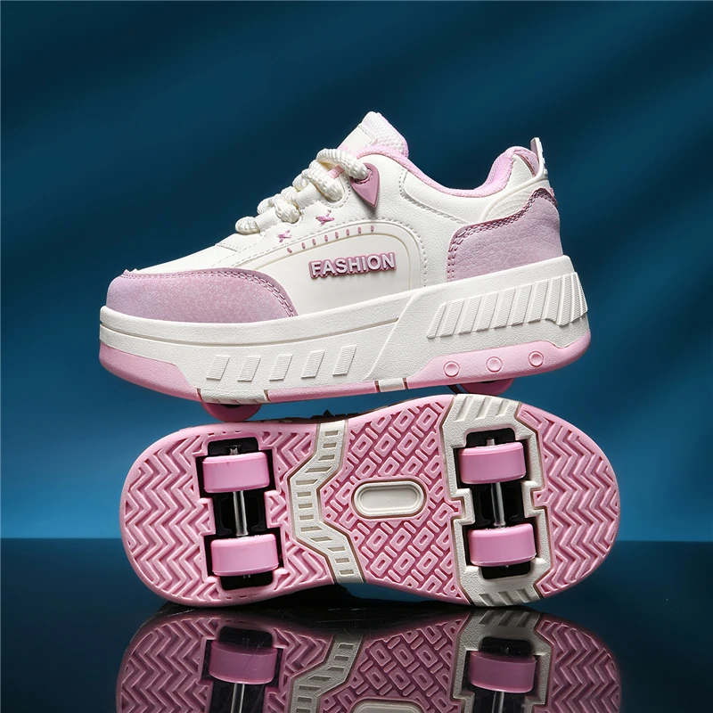 Childre Roller Skates Girls Four-wheel Wear Resistant Detachable Outdoor Sports Comfortable Entertainment Wheel Shoes For Kids_voghion.com