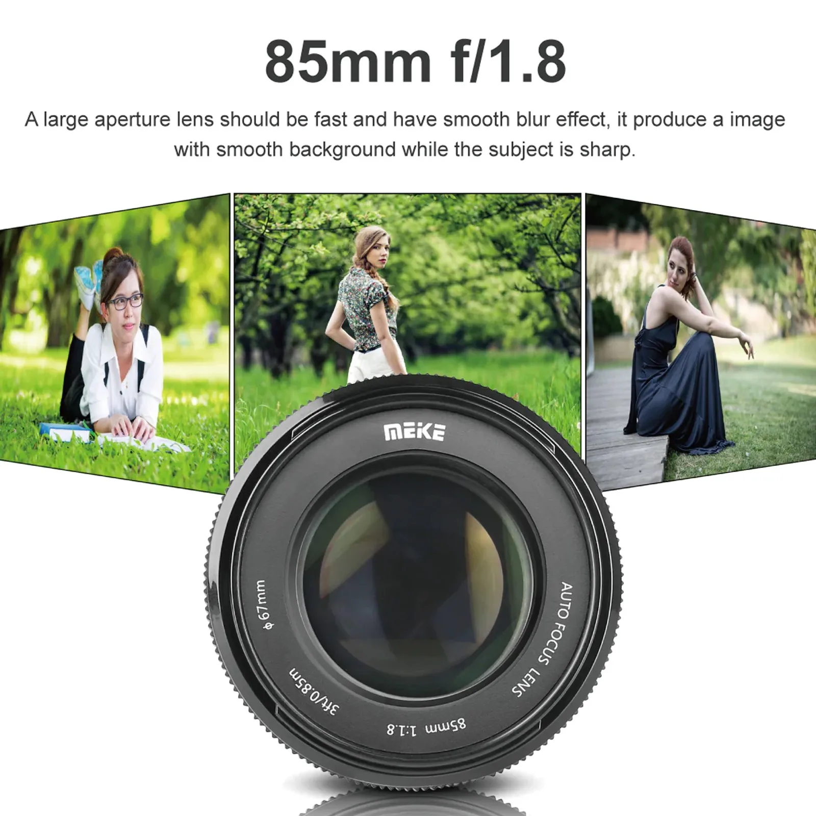 Meike 85mm F1.8 Auto Focus Full Frame Aspherical Medium Telephoto Portrait Prime Lens for Canon EOS EF Mount DSLR Cameras 2