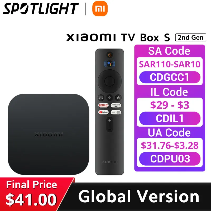 

[World Premiere] Global Version Xiaomi Mi TV Box S(2nd Gen）Quad-core Processor Dolby Vision HDR10+ Media Player