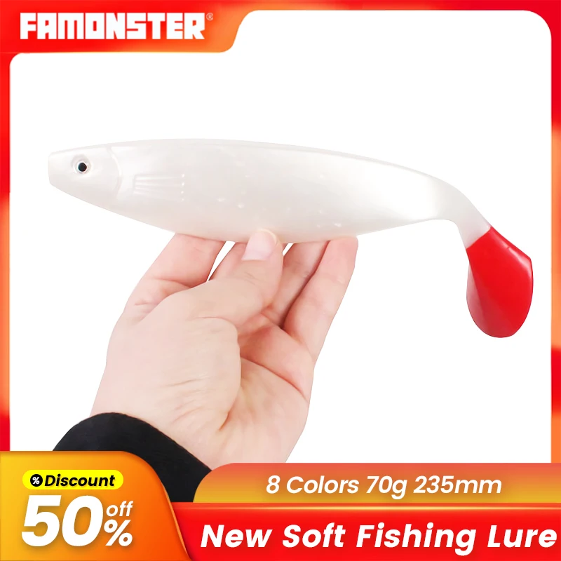 

FAMONSTER Soft Baits Hard Fishing Lure Large Mermaid Silicone Shad Swimbait Pesca Wobbler Bass T Tail Easy Shiner Jigging Winter