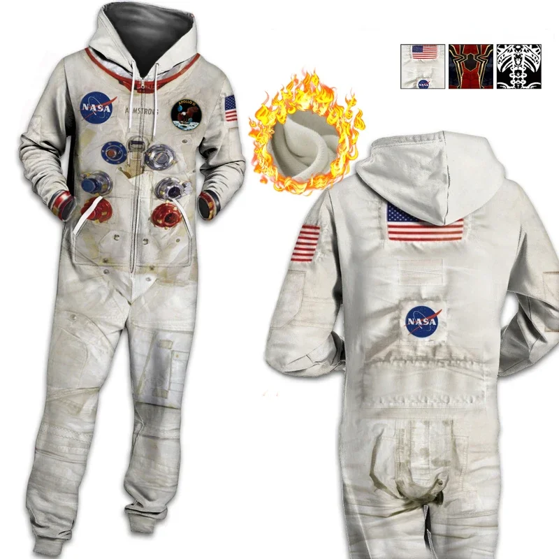 

Костюм для Хэллоуина для мужчин и женщин, шерстяной фотокомбинезон с цифровой печатью, комбинезон на молнии, повседневные брюки с капюшоном, 2022