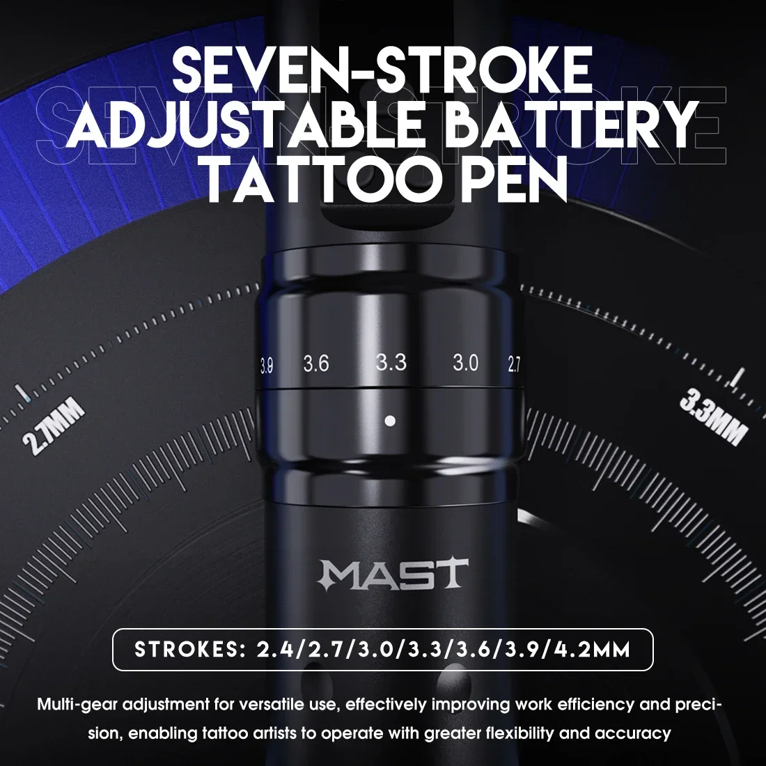 Mast Fold 2 PRO Wireless Tattoo Machine Pen Kit Adjustable 7 Strokes Color Screen Battery Pen PRO Cartridge Tattoo Supply Set