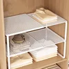 Stackable Telescopic Closet Shelf Retractable Expandable Wardrobe Divider Board  Adjustable Layered Partition Cabinet Organizer 2