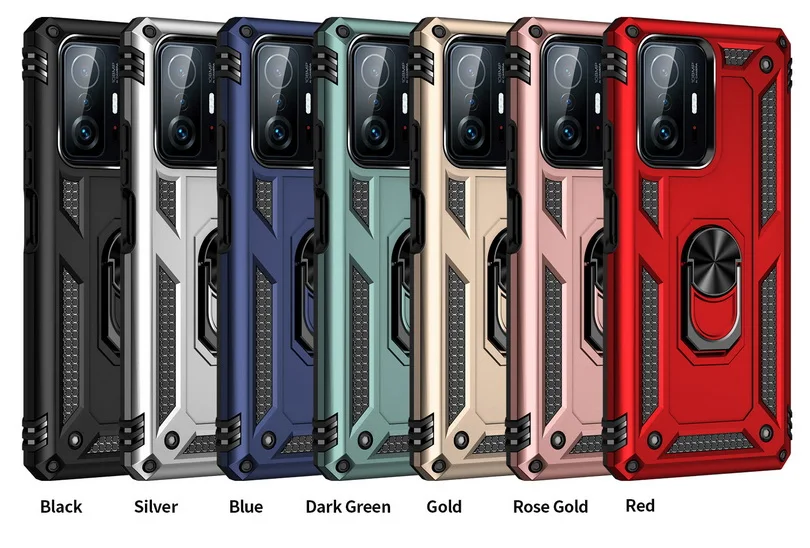 Armor Shockproof Silicone Hybrid Case with Metal Ring