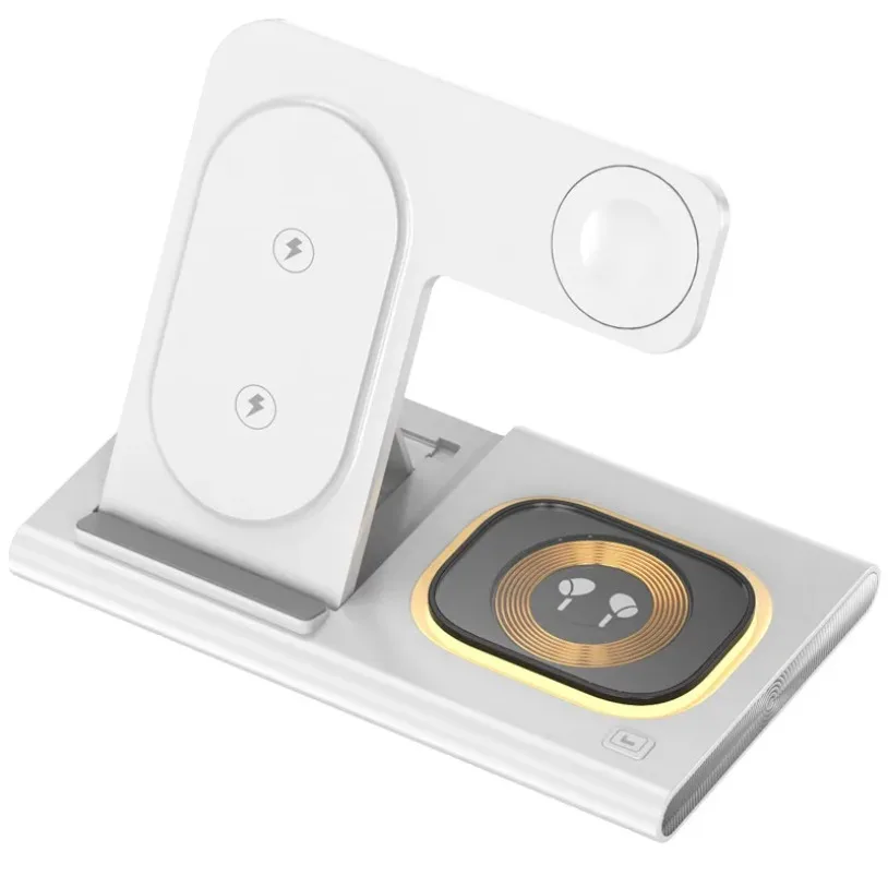 30W 3 in 1 Foldable LED Wireless Charger Stand For Samsung S24 S23 S22 Watch 6 5 4 Active 1 2 Galaxy Buds Fast Charging Station