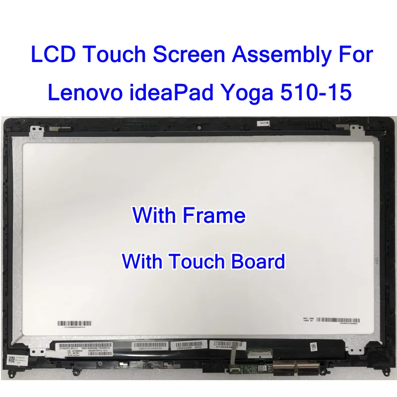 

15.6 LCD Touch Screen Digitizer Assembly For Lenovo ideaPad Yoga 510-15IKB 510-15ISK Flex 4-1580 4-1570 80VC 80VE 80S8 80SB FHD