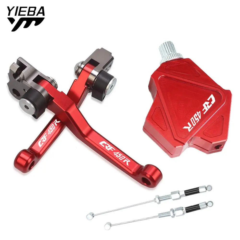 

Motorcycle Accessories Short Stunt Brake Clutch Levers Easy Pull Cable System For HONDA CRF450R CRF 450R CRF 450 R2004-2006 2005