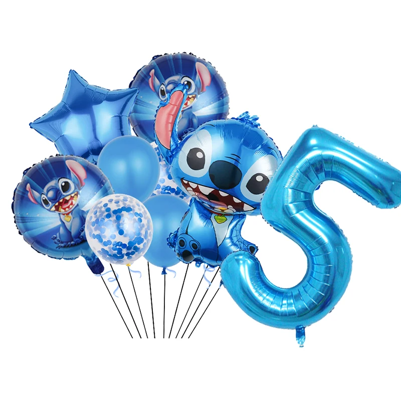 thumbnail image 1 of Nueva decoración para fiesta de cumpleaños de Stitch, Lilo & Stitch, servilletas de papel azul cielo, platos, vasos, vajilla, telón de fondo, globos, suministros para baby shower, 1 of 5