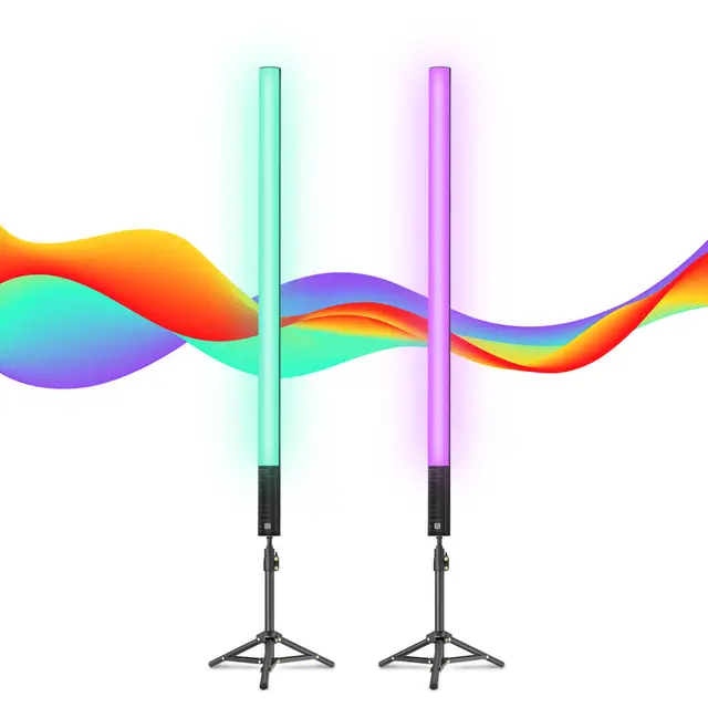 Kit 2 Barras LED LUXCEO Mood1 - 85cm, RGB, Batería 2000mAh, Ideal Para Fotografía Y Streaming