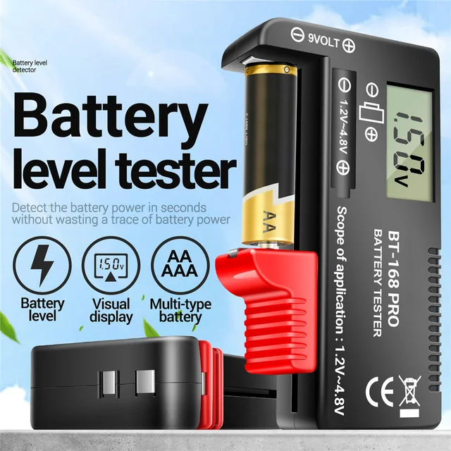 2er Set Batterietester BT-168 – Für AA, AAA, C, D, 9V & Knopfzellen, Analoge Anzeige, Ohne Eigene Batterie Batterietester Set 2er Set Batterietester BT-168 – Für AA, AAA, C, D, 9V & Knopfzellen, Analoge Anzeige, Ohne Eigene Batterie Batterietester Set