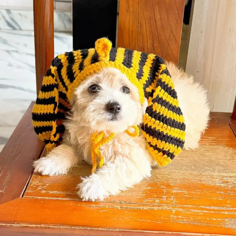 Adjustable Pharaoh Hat and Bib Set for Pets