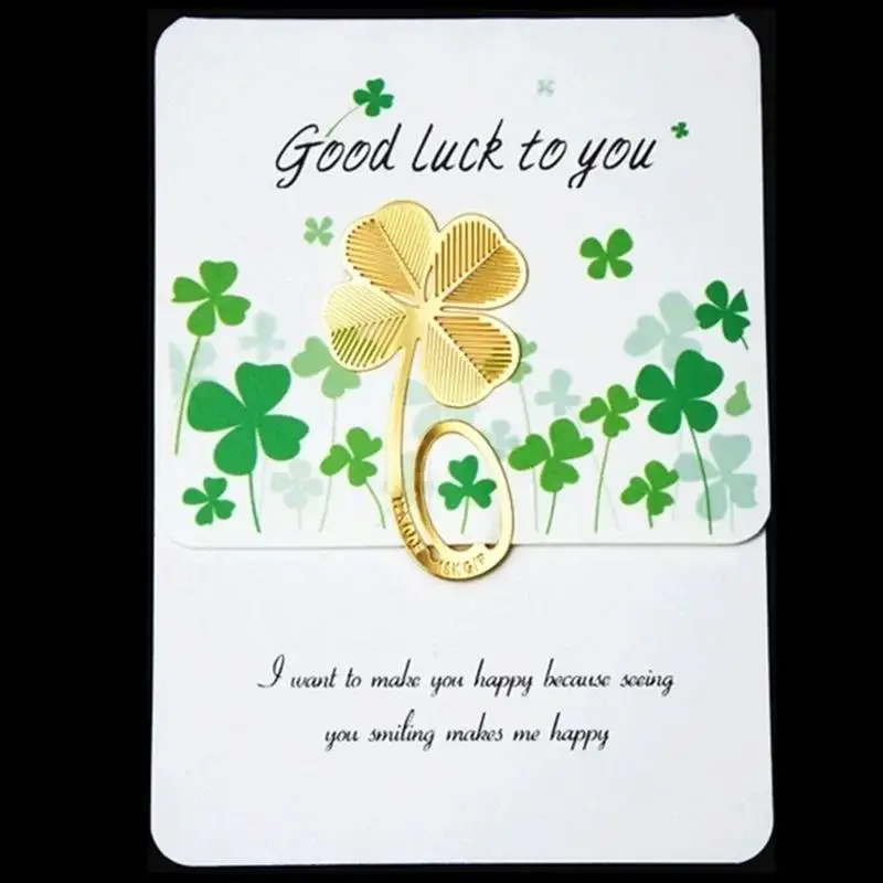 Aesthetic Metal Book Page Clip Metal Bookmark Accessories Student Reading Mark Stationery Four-leaf New Clover Graduation Gift