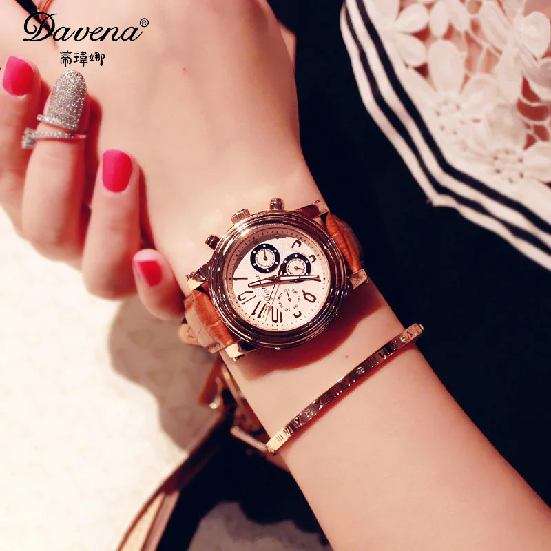 SALE!!! Discount Melissa Crystal Multifunctions Old Types Men's Women's Watch Japan Mov't Fashion Hours Leather Girl's Gift