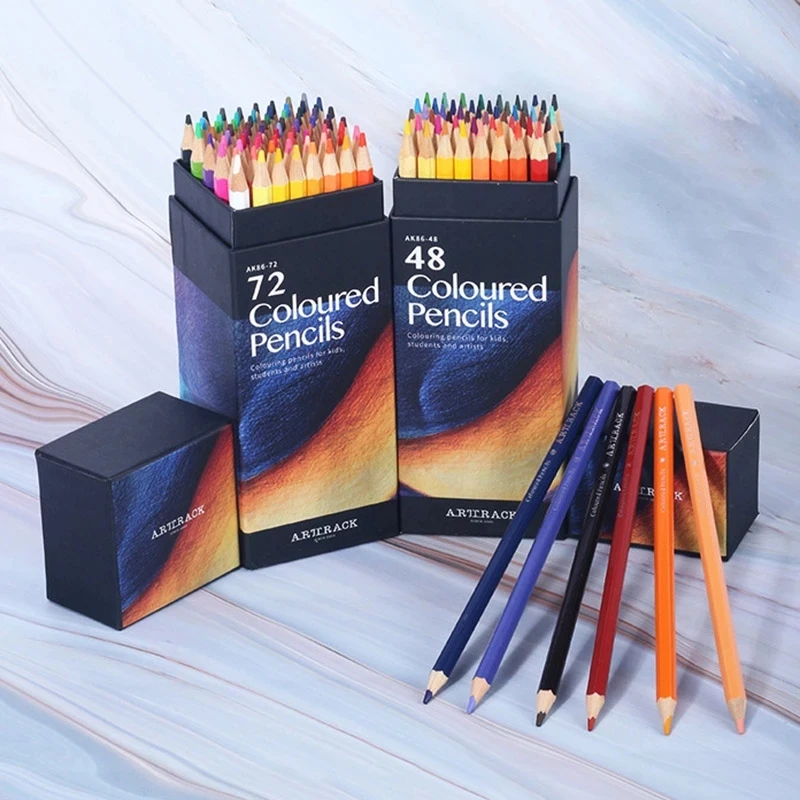 72 Colors Colored Pencil Professional Art Hand-painted Oily Set Cartridge  Painting Color Pencil Student Stationery School Gift