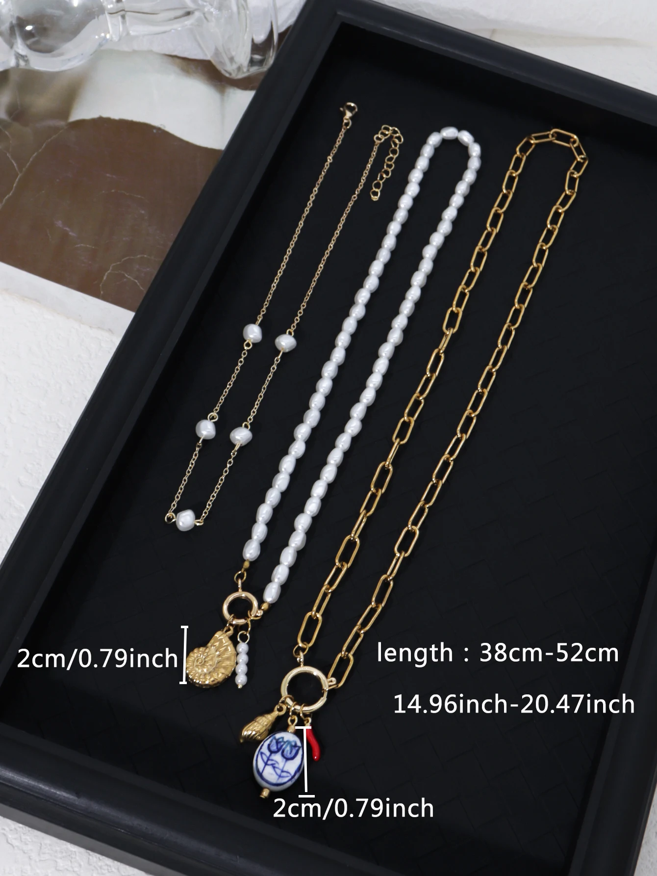 Ceramic Tulip Stainless Steel Charm Necklace Women