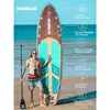 Inflatable Stand Up Paddle Board for lakes and rivers PVC material blue-gray ultra-stable extra-wide design for adults and kids