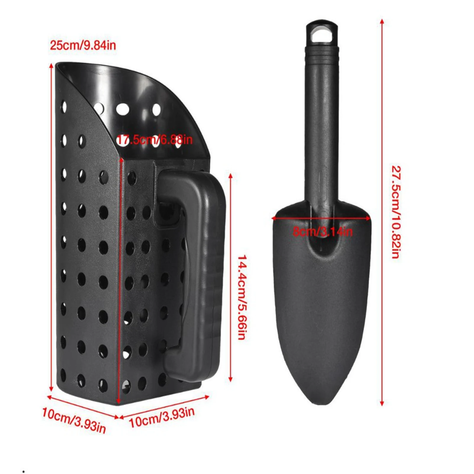 Sand Scoop and Shovel Sand Scoop and Trowel ABS Plastic Ergonomic Handle Lightweight Practical 1/2 Gallon Capacity for Garden 6