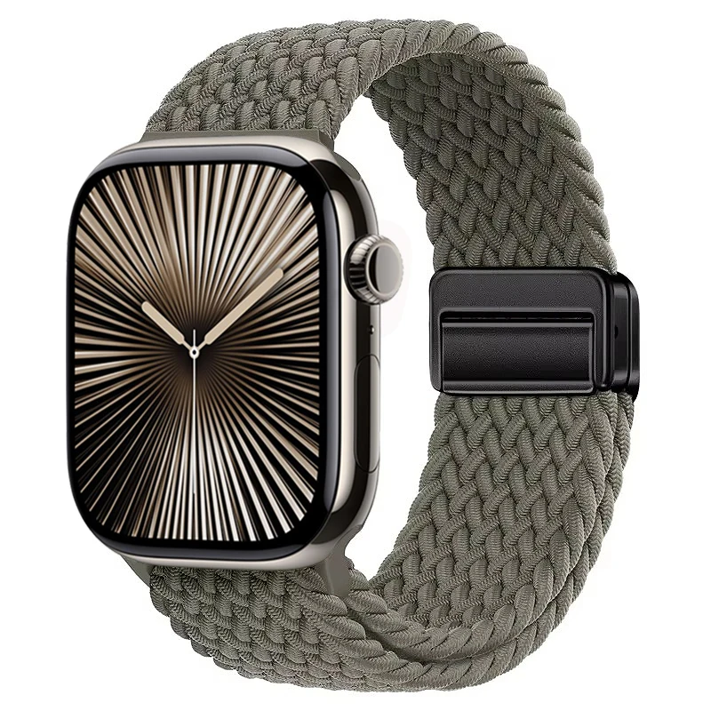 Nylon Braided Magnetic Loop Strap with Metal Accents