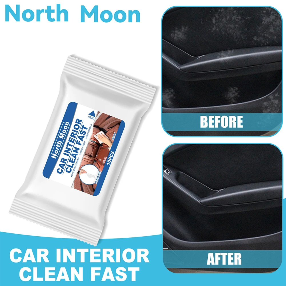 Disposable Car Interior Cleaning Wet Wipe Dashboard Console Carpet Leather Towel 4