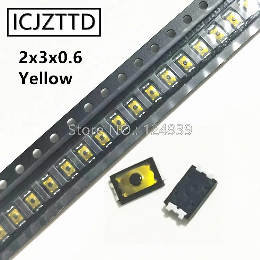 2X3X0.6Mm 2*3*0.6Mm Giallo 2P Pellicola Sottile Premere L'Interruttore A Chiave Interruttore A Pulsante Smd Interruttore Tattile Interruttore A Pellic