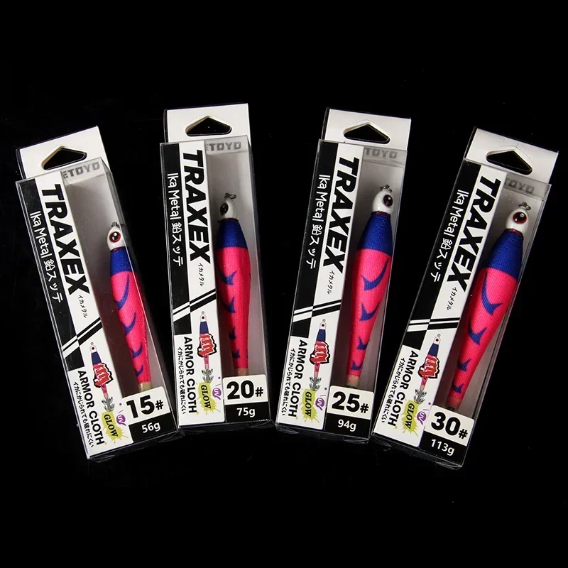 Sinking Squid Hook Fishing Lure 15# 20# 25# 30# 40# EGI Cuttlefish Luminous Wood Shrimp Squid Lure Artificial Bait Sea Fishing