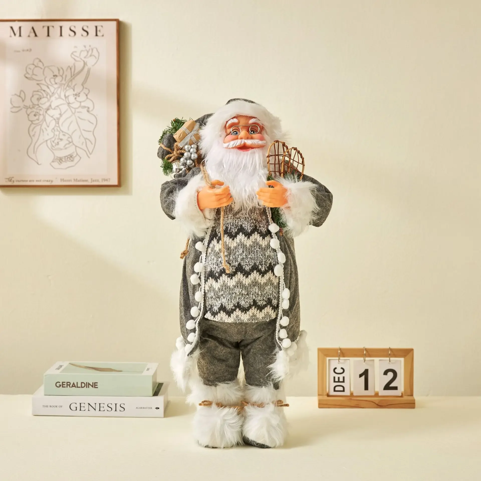 thumbnail image 1 of Muñeco de Papá Noel grande de 60 cm, decoración navideña, decoración de la habitación del hogar para Año Nuevo, regalo para niños, adornos para árbol de Navidad 2023, 1 of 5