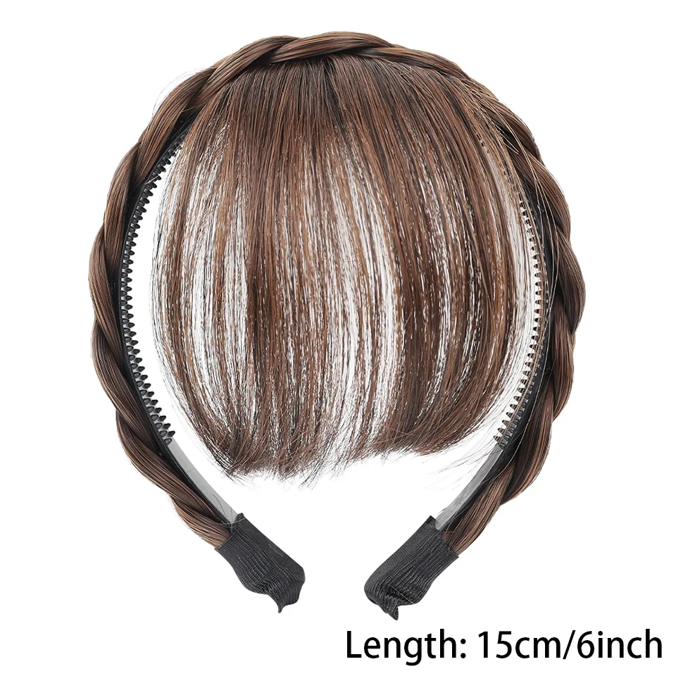 LUPU Synthetic Twist Braid Headband With Fringe Bangs Hair Hoop Wig Braids Hair Extensions For Women Girls Hair Accessories