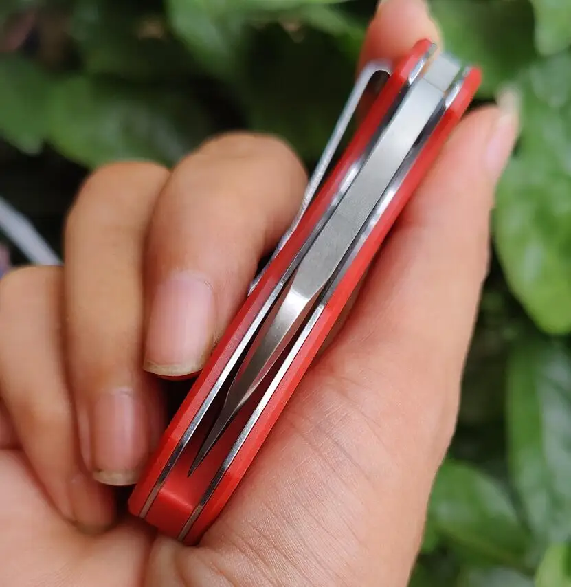 Ultra-light portable Folding knife Outdoor Knife 8cr13mov Steel blade material G10 handle Pocket knife camping tool 5