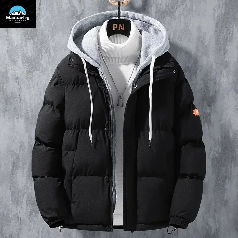 New 2023 Men's Casual Thick Fleece Puffer Jacket Men Winter Windbreaker Waterproof Outdoor Jackets Fashion Parkas New Streetwear