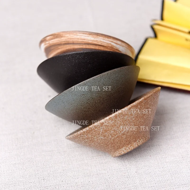 Blue and White Gilt Silver Teacup Handmade Ceramic Boutique Tea Cup Portable Single Cup Tea Bowl Household Teaware Accessories