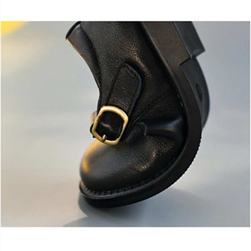 Genuine Leather Baby Girls Spring Cowhide Soft Bottom Princess School Shoes Boy's Flats