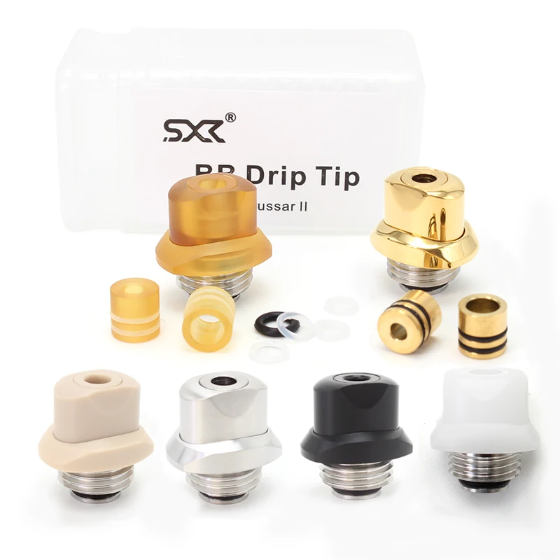 

Sxk Hussar Drip Tip II Ss316 Black PEI PEEK + PEEK + Ultem Bore Is 3.0mm/4.0mm/5.0mm Mtl Drip Tip Billet BB Box Mod Accessories