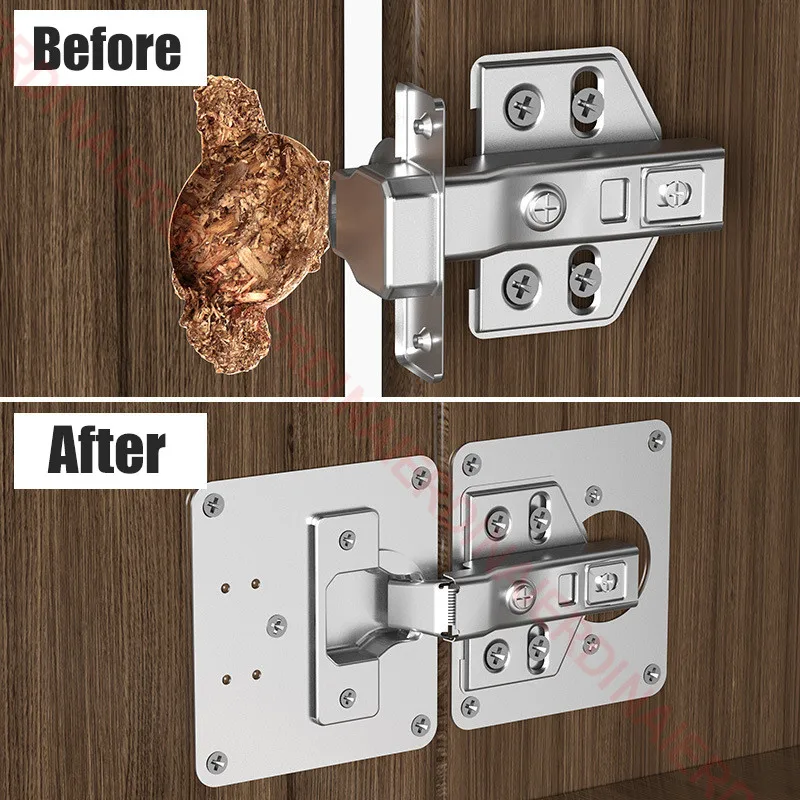 Stainless Steel Hinge Repair Plate For Furniture Cabinet Door Panel Connection Plastic Hardware Accessories cabinet hinge
