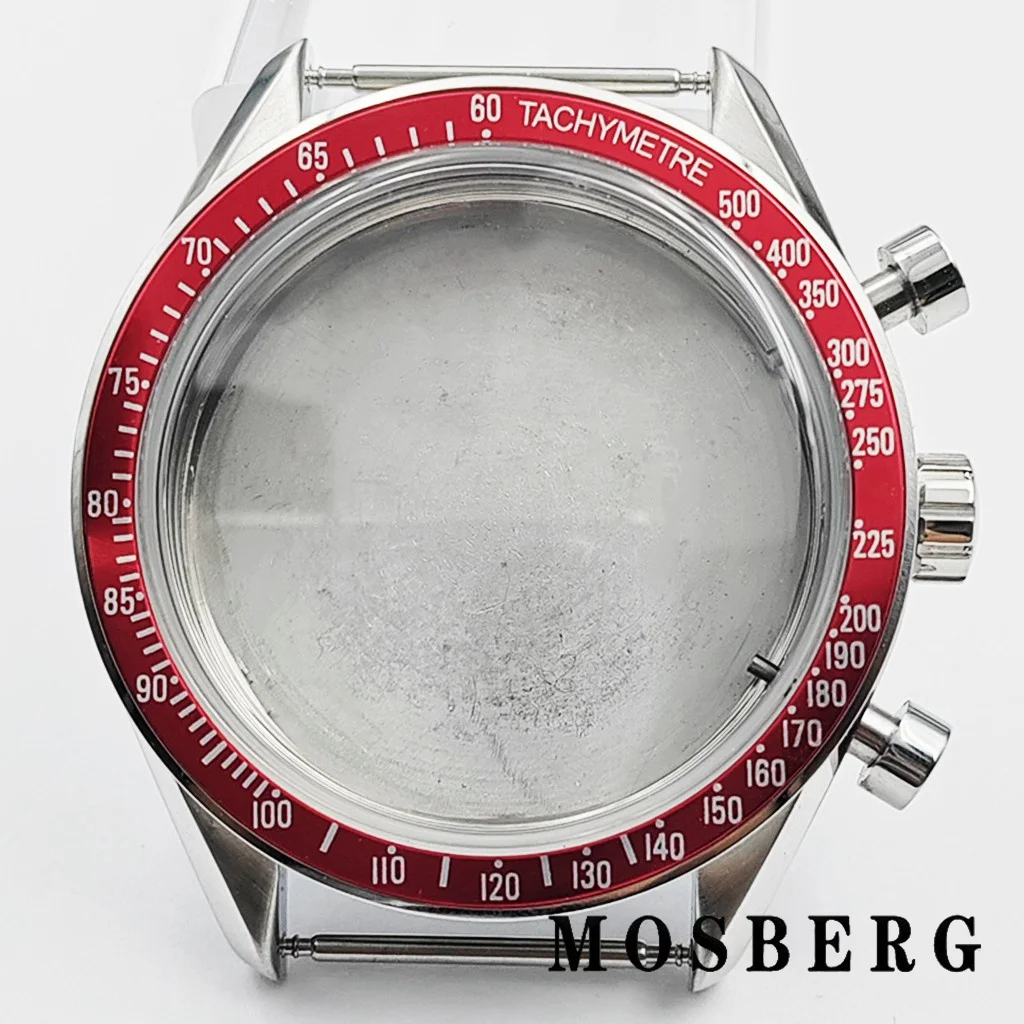 Silver Stainless Steel 40mm Watch Case with Multi-Color Bezel Options