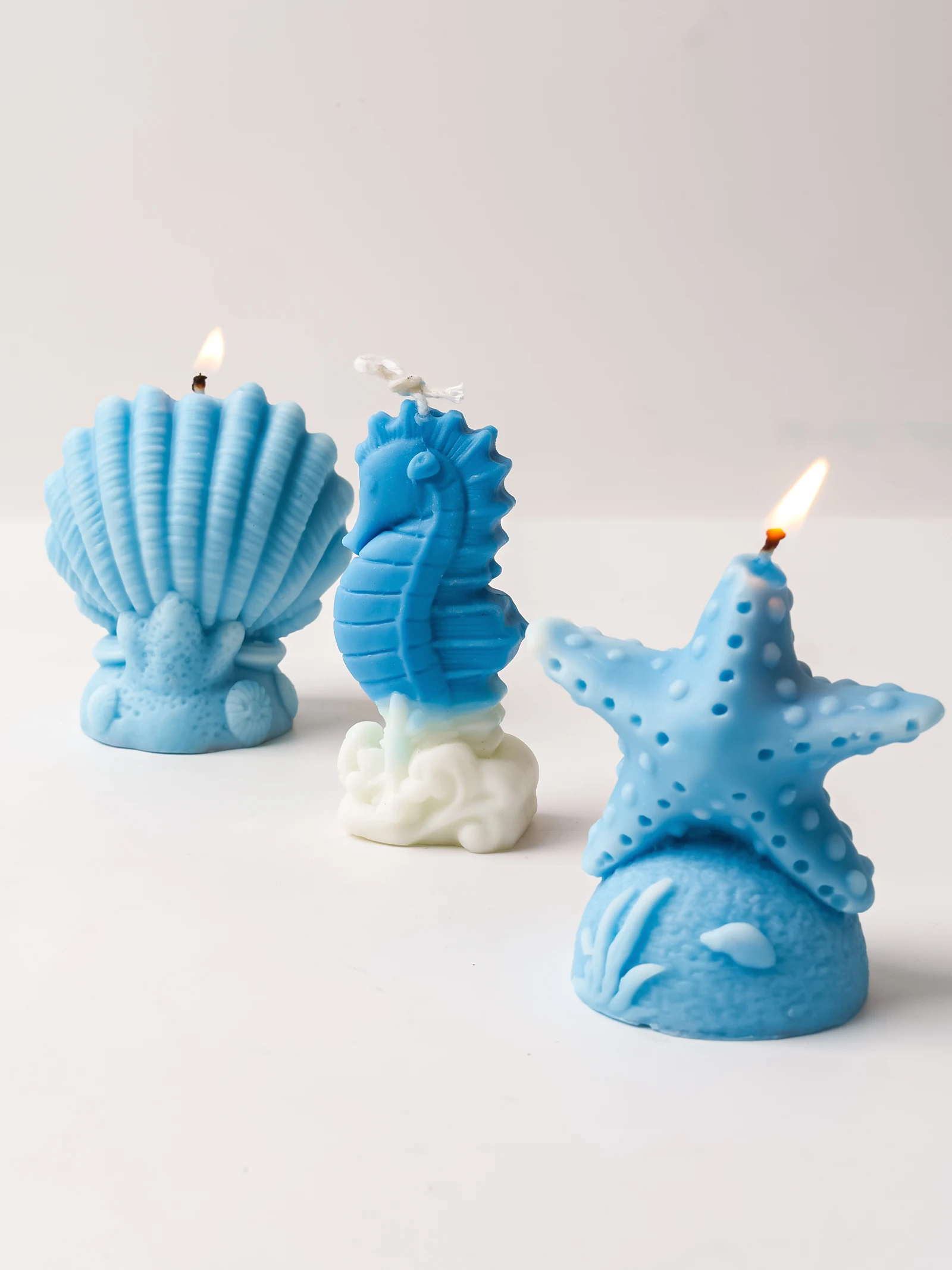 Description Picture 2 of itemDIY Starfish Sea Horse Silicone Molds Creative Candle Making Supplies Handmade Soap 3D Shell Ornaments Crafts Resin Mold Kit