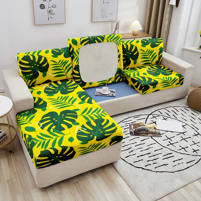 Funda de sofá elástica para sala de estar, conjunto de fundas de asiento  ajustables, cojín Seccional de esquina, 2 y 3 plazas - AliExpress