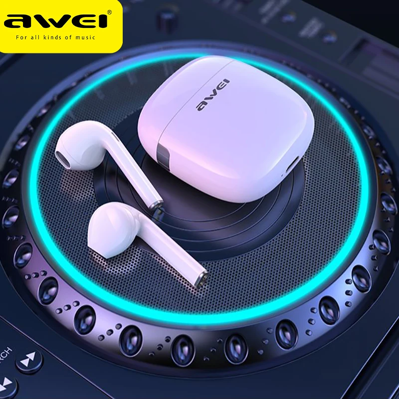 Awei T28 Bluetooth 5.1 Fones de Ouvido Fones de Ouvido sem Fio Fones de Ouvido com Microfone Esportes Headconjunto para Iphone Hauwei Xiaomi - Image 5