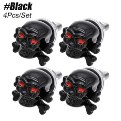 Gothic Skull Decor License Plate Screws - Set of 4 (Black)