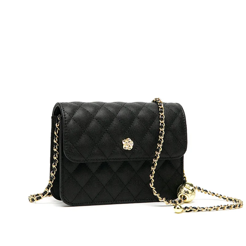 Jenny&Dave French Fashion Ladies Elegant Small Square Bag Texture Advanced Female Bag Sense Chain Shoulder Messenger Bag Women