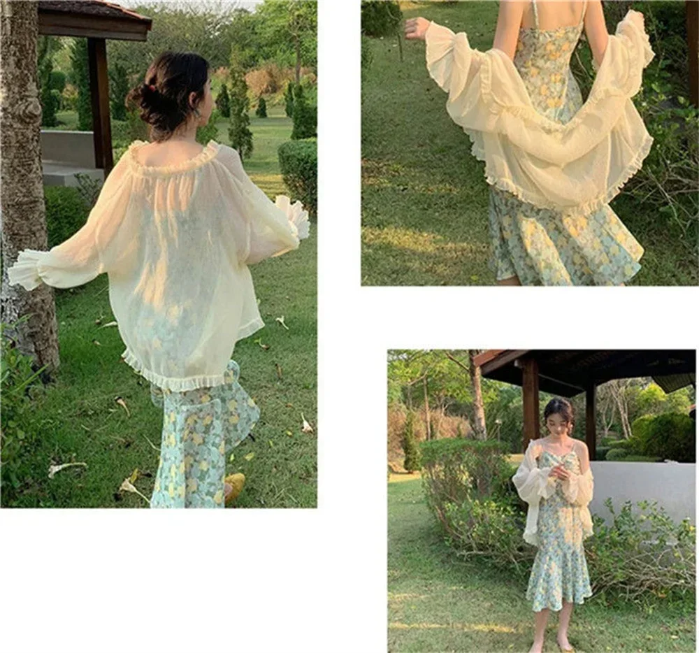 여성용 루즈한 슈러그 재킷, 한국 여성용 숄, 겉옷, 햇빛 차단, 패션 여름 용수철 가디건, 2024